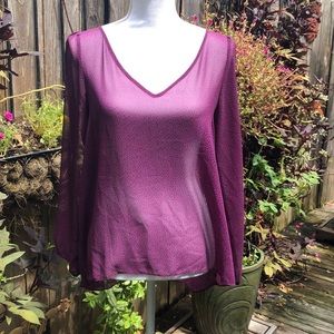 BCBGeneration Purple Sheer Top       C148